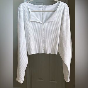 Urban Outfitters White Ribbed Crop Top